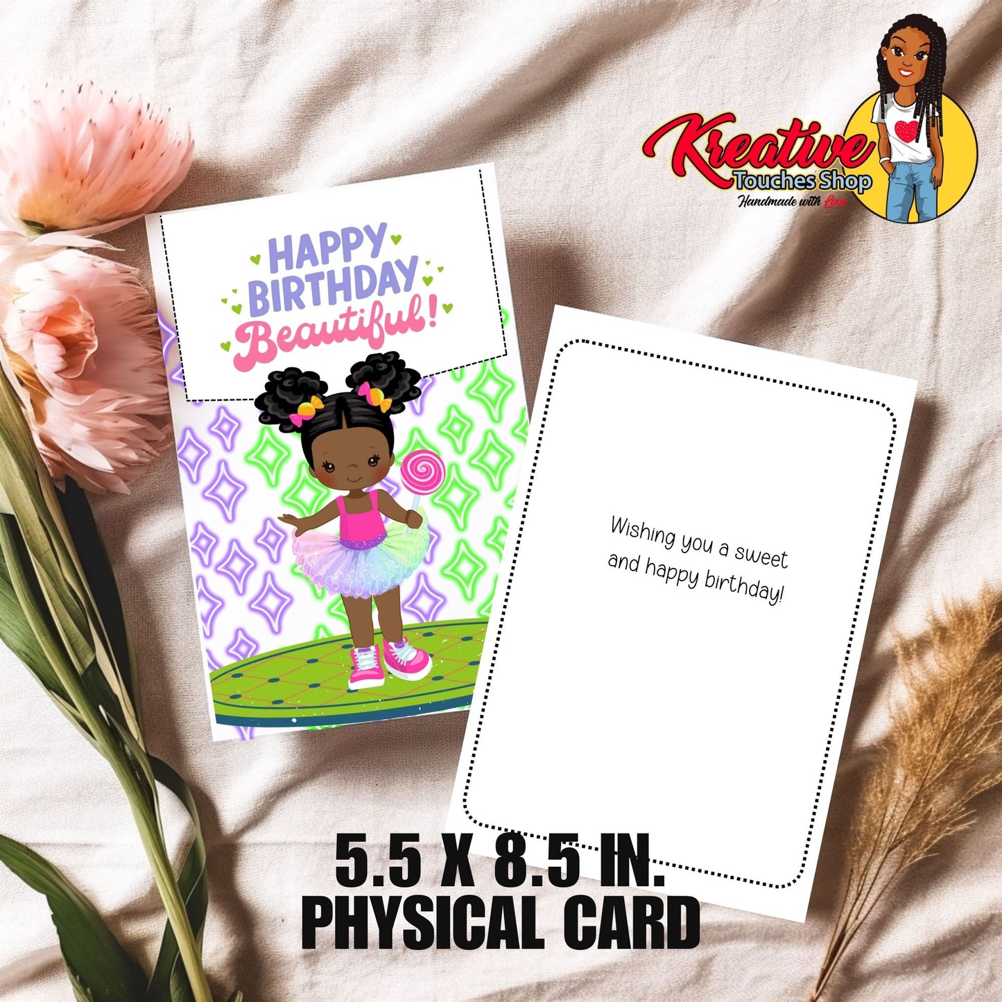 Girl in Tutu Birthday Card